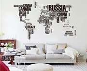 Samolepka na stenu "Mapa sveta 2" 116x190cm