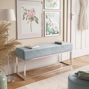 ČALÚNENÝ TABURET / LAVICA CLAUDIO + STRIEBORNÝ PODSTAVEC FRENCH VELVET 679