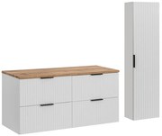 Koupelnová sestava Casad s deskou a skříňkami 120 cm bílá/dub wotan