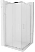 Mexen Rio, štvorcový sprchovací kút s posuvnými dverami 90(dvere) x 90(dvere) x 190 cm, 6mm sklo námraza, chrómový profil, 860-090-090-01-30