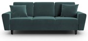 Zamatová rozkladacia/s úložným priestorom pohovka v petrolejovej farbe 235 cm Kyoto – Cosmopolitan Design
