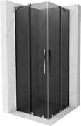 Mexen Velar Duo, sprchový kút s posuvnými dverami 80 x 80 cm, 8mm šedé sklo, chrómová, 871-080-080-42-01