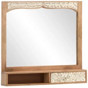 furniture-nabytek.cz - Masívne kúpeľňové zrkadlo Delhi z mangového dreva, lakované, hnedé – 80 cm