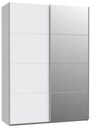 Šatníková skriňa so zrkadlom KARO 150x210 cm biela