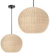 Toolight - Stropné svietidlo z prírodného bambusu Boho E27 60W APP882-1CP, hnedá, OSW-05242