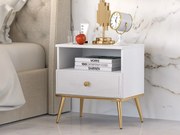 NOČNÝ STOLÍK BELLINI BIELY VYSOKÝ LESK