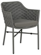 MIAMI záhradná stolička s podrúčkami silver