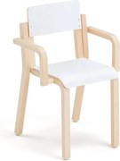 Detská stolička DANTE, s podrúčkami, výška 380 mm, breza/biela