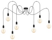 Luster na lanku MIROS 7xE27/60W/230V pavúk čierna