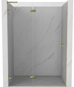 Mexen, Mexen Lunar L Otočné ľavé sprchové dvere 130 cm, transparentné, zlaté - 834L-130-000-50-00-L