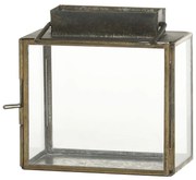 Mosadzná antik kovová lampáš Mette - 11*6*11 cm