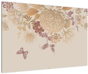 Obraz - Vintage kvety a motýle (90x60 cm)