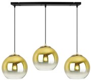 Závesné svietidlo Bergen Gold, 3x zlaté/transparentné sklenené tienidlo (fi 15cm)