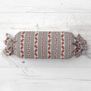 Biante Vankúš valec bonbon Sandra SA-419 Ružičky na sivom bodkovanom 15x40 cm