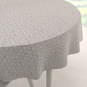 Biante Bavlnený okrúhly obrus Sandra SA-628 Sivobéžová mozaika na bielom Ø 50 cm