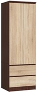 Šatníková skriňa Suman  (wenge + dub sonoma). Vlastná spoľahlivá doprava až k Vám domov. 1069567