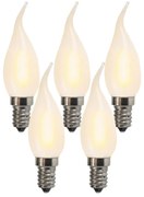 Sada 5 E14 LED matných sviečkových žiaroviek BXS35 1W 100 lúmenov 2200K