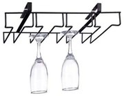 Arte Regal Držiak na poháre na víno, 9 pohárov, závesný pod policu, čierny kov