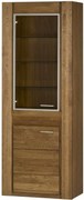 Vitrína Velvet II 10 75 cm z masivu levá s LED osvětlením dub Rustikal