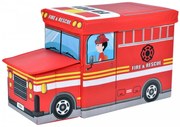 Dětský skládací úložný box Bus červený