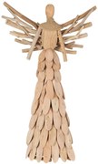 Prírodný drevený anjel z vetvičiek so šatkou Scarf branches - 35*11*58cm