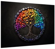 Obraz – Strom plný farebných sŕdc (70x50 cm)