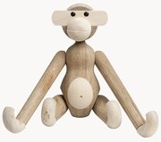 Ručne vyrobená dekorácia z dubového dreva Monkey, V 19 cm