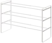 Biela nastaviteľná polica na topánky s 3 poschodiami YAMAZAKI Maebashi