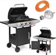 Záhradný plynový gril 10,2 KW, veľký rošt, 3 horáky, teplomer, redukcia