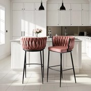 PROXIMA.store - Luxusná barová stolička FLORES FARBA: bordová, FARBA NÔH: čierna
