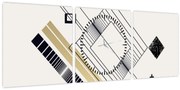 Obraz - Geometrické tvary N⁰6 (s hodinami) (90x30 cm)