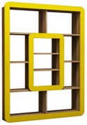 Knižnica Orkide Yellow and Walnut
