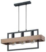 Luster na lanku ROBIN 3xE27/60W/230V drevo