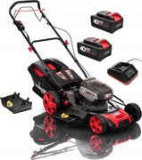 Akumulátorová Kosačka Na Trávu Indukčný Motor 46 CM 2X Akumulátor 8AH Tichá 60 L