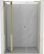 Mexen, Mexen Mist L výklopné sprchové dvere 135 cm, transparentné, zlaté - 8A4L-135-001-50-00