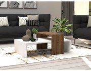 Konferenčný stolík GLOW 32x80 cm biela/hnedá