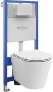 Mexen Fenix Slim, podomietkový modul a závesné WC Rico so sedátkom s pomalým dopadom, biela matná, 61030724001