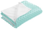 Biante Detská obojstranná deka Minky TOP 3D bodky/Polar MKP-055 Svetlo mintová 100x150 cm