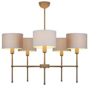 Luster na tyči MADELA 5xE14/40W/230V biela/béžová