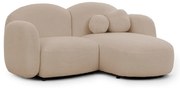 Svetlohnedá rohová pohovka z textílie buklé (pravý roh/s leňoškou) Orbit – Ropez