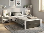 Posteľ IKAROS DOUBLE 80 x 200 cm, antracit/biela Rošt: Bez roštu, Matrac: Bez matraca