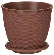 Kvetináč RATTAN 16 L hnedý