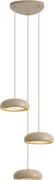 Retro závesná lampa Taupe s kovovým tienidlom 6-svetelná - Macaron