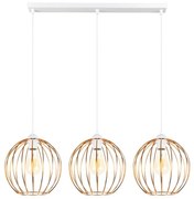 Luster na lanku MATT 3xE27/60W/230V biela/medená