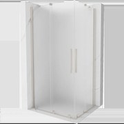 Mexen Velar Duo sprchovací kút posuvný 90 x 80 cm, mrazené sklo, brúsený nikel - 871-090-080-32-97