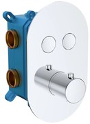 Mereo Mereo, Termostatická podomietková tlačidlová batéria - 2-cestná - oválny kryt, MER-CB60106TB