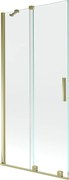 Mexen Velar, 2-krídlová posuvná vaňová zástena 90 x 150 cm, 8mm číre sklo, zlatý lesklý profil, 896-090-000-01-50