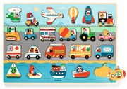 Djeco Drevené vkladacie puzzle: Vroom