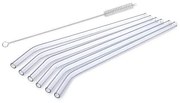Simax Sada zahnutých sklenených slamiek (6 + 1) Dĺžka slamiek: 23 cm