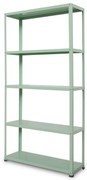 Zelený skrutkový kovový regál 180x90x30, 5 políc, nosnosť 80 kg na jednu policu